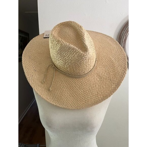 NWT Natural Straw Wide Brim Cowboy Hat By A.N.A. Dimensions 16" Diameter Lightwe - Picture 1 of 5